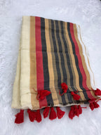 Kesariya — Red Border Mul Mul Cotton Saree