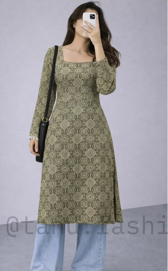 Women's Olive Printed Co-Ord Set
