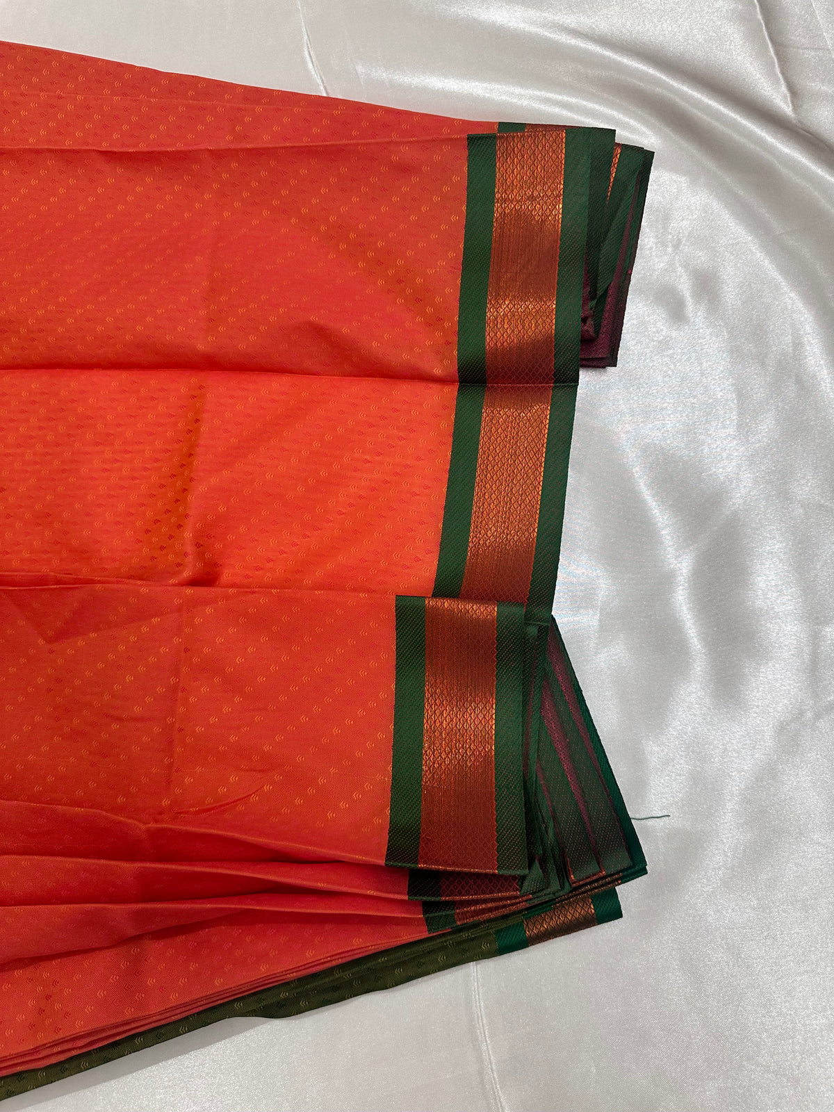 Coral-Peach —  Silk Saree